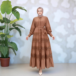 M351 # Abito Vintage Primaverile da Donna con 6 Colori, Produzione Cinese, Colletto Alto, Cuciture in Pizzo e Ampia <span class=keywords><strong>Gonna</strong></span> - Product Image 2