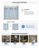 Vitrine verticale commerciale en acier inoxydable, refroidisseur vertical à air pour supermarché