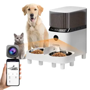2023 fornitori di animali domestici logo personalizzato intelligente automatico 5l smart pet feeder video auto cane