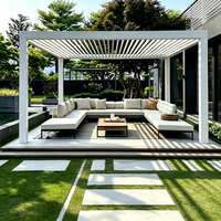 Pergola en aluminium robuste pour extérieur, anti-corrosion, design moderne, écologique, autoportante, tailles personnalisables, balcon