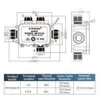 Boîte de jonction monobloc 5 voies pour éclairage électrique extérieur/externe 1 entrée 4 sorties LED Strip Light Wire Connector IP68
