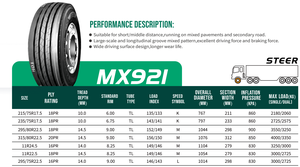 <span class=keywords><strong>Pneu</strong></span> radial camion MARVEMAX pneus de camion à <span class=keywords><strong>benne</strong></span> basculante MX921 215/75R17.5 235/75R17.5pneu sans chambre à air - Product Image 6