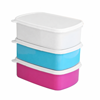 Draagbare plastic lunchbox van 500ml, geschikt voor sublimatie-heatpress bedrukking, DIY gepersonaliseerd met eigen logo, voedsel- en fruitcontainer voor werknemers