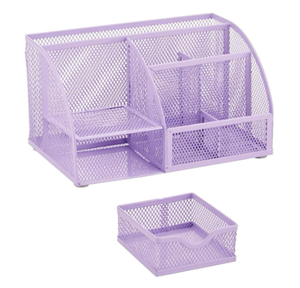 Desk Organizer Purple Office Desk Accessories Supplies Office Storage Desktop Pencil <b>Pen</b> Holder with Drawer Home Workspace - Product Image 1