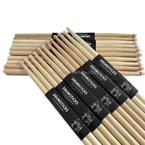 Baguettes de batterie professionnelles en chêne/érable/noyer/hickory, tailles 5A/7A, option de logo personnalisé - Product Image 1