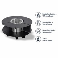 Grill multifonction en acier de qualité supérieure moderne avec allumage automatique et foyer de cuisson à double combustion