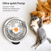 Fontaine à eau automatique pour chat en acier inoxydable 2,5 L, écologique, SUS 304, étanche, distributeur de nourriture luxueux pour animaux de compagnie, alimenté par charge, robuste