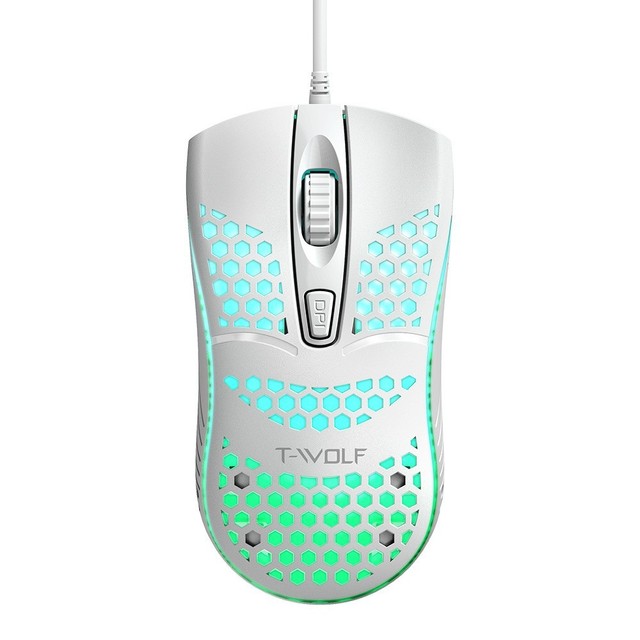 Wholesale 1600DPI Optical Gaming Mouse Ergonomic RGB USB Wired Mouse for Computer Office Gamer Mice Honeycomb White Gaming Mouse