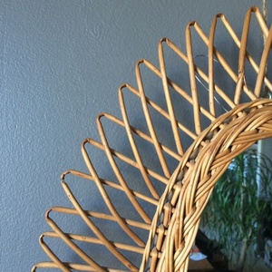 Top New Design Bamboo Rattan Wall Salon <b>Mirror</b> <b>Small</b> Round <b>Mirror</b> Customize Size Color Living Room Furniture - Product Image 2