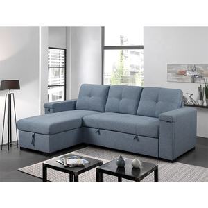 Sofá cama extensible en forma de L de diseño moderno multifuncional para sala de estar con carga USB - Product Image 1