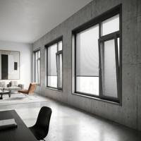 Ventana Moderna de Aluminio con Persianas Internas Integradas para Control de Privacidad, Ventana Abatible Superior para Hotel y Sala de Reuniones