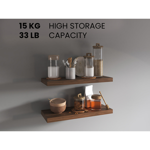 Ecco 31.5 In Wide <b>Floating</b> Shelves Set Of 2 Wall Decor Book Storage For Bedroom Bathroom - Product Image 5