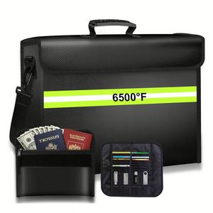 Custom Large Capacity 6500F Fireproof Waterproof Silica Gel Multi-Function Durable Fashion Briefcase <b>Document</b> <b>Bag</b> Lock Jewelry - Product Image 1