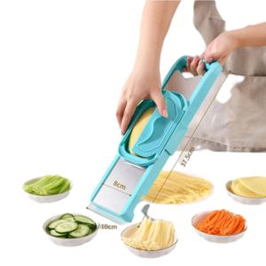 Rallador Semiautomático Multifuncional de Doble Puerta con Cuchillas de Acero Inoxidable, Cortador de Verduras y Patatas para Cocina - Product Image 3