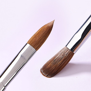 Venta Directa de Fábrica, Herramientas para Pintar Uñas, Pincel de Uñas Acrílico Kolinsky Puro con Mango Metálico Plateado - Product Image 4