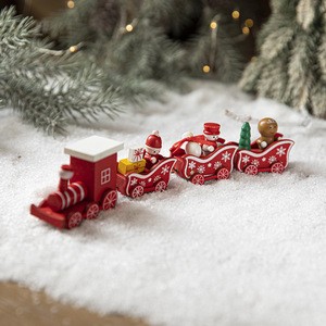 Décoration de <span class=keywords><strong>train</strong></span> en bois peint pour Noël, ornement créatif pour les fêtes - Product Image 4