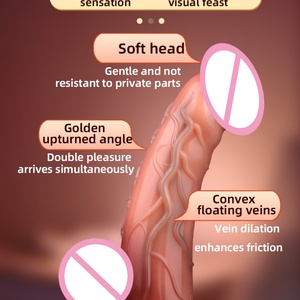 CITYFUN 8 Inches <b>Dildo</b> Vibrator Anal Plug Vibrating Glans and Testicles Liquid Silicone Massage Wand Female Masturbate Vibrator - Product Image 5