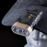 Mini lampe LED magnétique à clipser sur casquette, rechargeable par Type-C, lampe torche portable pour porte-clés