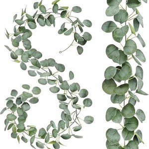 Magnifique guirlande artificielle d'eucalyptus en soie, feuilles vertes, décoration murale pour mariage et fêtes - Product Image 1