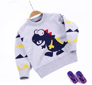 Nouveaux modèles Pull haut en coton tricoté pour bébé garçon, à manches longues, imprimé fantaisie dessin animé, anti-boulochage, écologique, collection hiver - Product Image 2