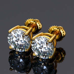 Pendientes de Diamantes de Lujo con Baño de Plata y Oro, Calidad de Exportación, Certificados por IGI, Alta Pureza, para Compromisos, Bodas, Fiestas, Regalo - Product Image 1