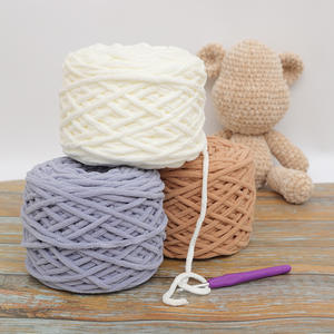 Lizida 100% Polyester şönil tığ iplik süper yumuşak kabarık kabarık hantal 165g/rulo 6mm kalın tıknaz battaniye yünü boyalı desen - Product Image 2