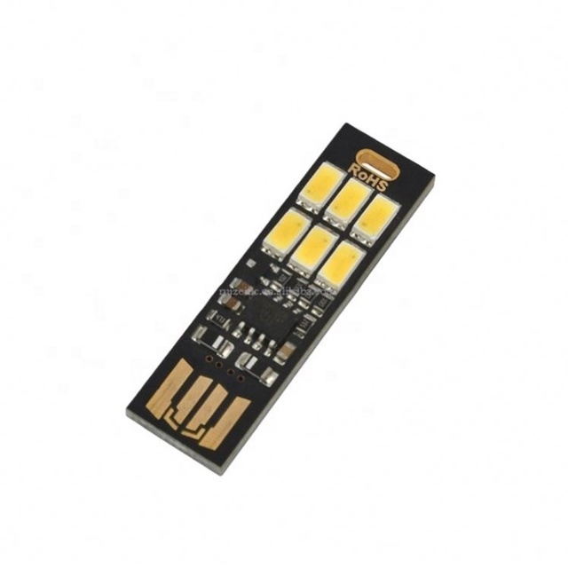 1W 50LM  USB Mobile Power Camping LED Light Lamp Touch Switch 6 LED