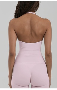 Top <span class=keywords><strong>de</strong></span> yoga sexy sin espalda con cuello halter y almohadillas en el pecho, transpirable, <span class=keywords><strong>de</strong></span> ajuste holgado, para ropa exterior <span class=keywords><strong>de</strong></span> mujer A1 - Product Image 5