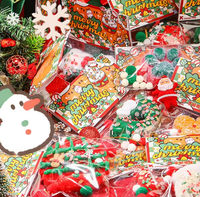 Jouet sensoriel anti-stress en plastique souple à thème de Noël, idéal pour la relaxation, cadeau promotionnel en sachet surprise