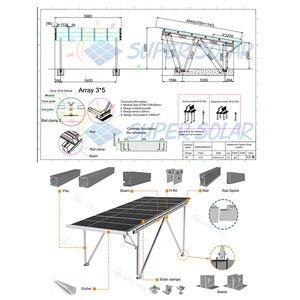 EV sạc năng lượng mặt trời carport thông minh PV <span class=keywords><strong>Shade</strong></span> cấu trúc với khả năng tương thích cổng sạc - Product Image 3