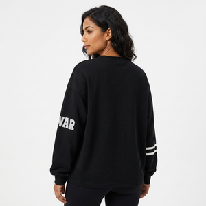 Premium Men’s <b>Black</b> Oversized <b>Long</b> <b>Sleeve</b> Graphic Sweatshirt Crew Neck Streetwear Casual Pullover Fashion Training <b>Top</b> - Product Image 4