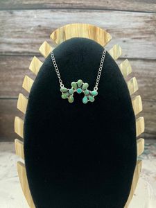 Collier tendance fait main en argent sterling avec turquoise Kingman, style tête de vache, pour femmes - Product Image 2