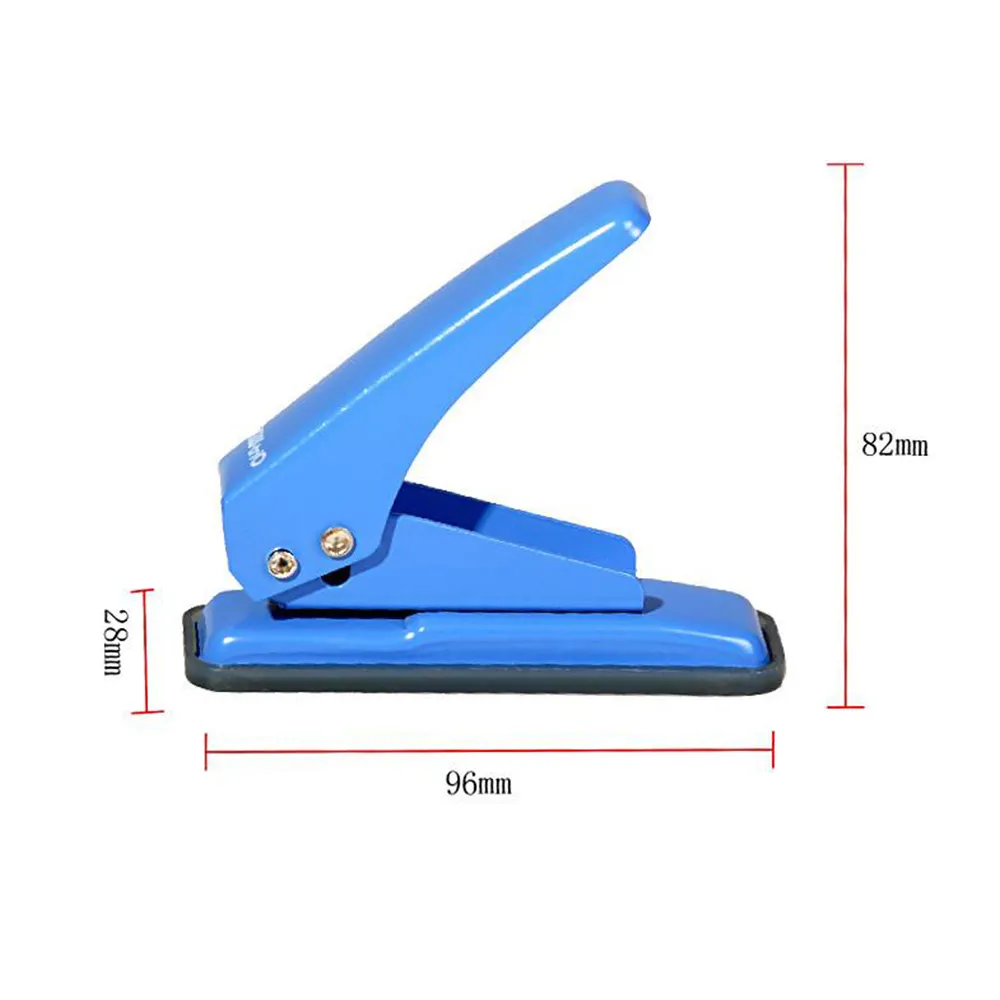 Perfurador de papel de escritório manual <span class=keywords><strong>ajustável</strong></span>, azul, 6mm, único, oval