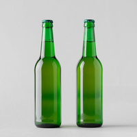 Vente flash : Bouteille en verre vide noire, propre et verte, avec bouchon de bière, 250 ml, 330 ml, 500 ml, 650 ml, 1000 ml