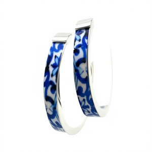 Orecchini a Cerchio in Oro Bianco E4600, Gioielli Classici da Donna, Orecchini Raffinati - Product Image 1