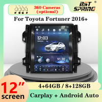 12.1 pouces Tesla écran Vertical GPS Navigation Android autoradio stéréo avec DSP BT pour Toyota Fortuner 2016-2020 lecteur DVD de voiture