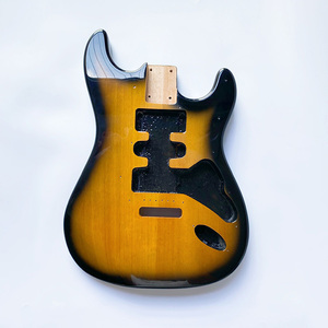 Cuerpo de guitarra de aliso sólido de 2 tonos con acabado Sunburst para kits DIY al por mayor - Product Image 2