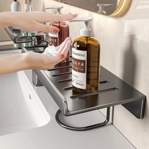 Bathroom Suction Cup Shelf 50X30CM Wall Mounted Sink Storage Rack Durable Rectangular Corner Installation - Product Image 4