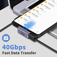 HANTAI HT-121 USB 4.0 90 Derajat Adaptor DC 40Gbps Konektor Sinkronisasi Data Cepat Paduan Aluminium Kompatibilitas Universal PC Laptop