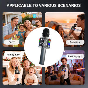 Microphone portable personnalisable avec haut-parleur Bluetooth et lumière RGB, service OEM ODM, idéal pour <span class=keywords><strong>le</strong></span> branding et la <span class=keywords><strong>distribution</strong></span> au détail - Product Image 2