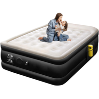 Lit gonflable floqué intérieur/extérieur moderne de taille jumelle Pompe intégrée Topper en PVC pour le camping Pliable-Vente chaude