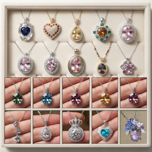 Trendy Charm <b>Necklace</b> Jewelry Heart Pendant 925 <b>Sterling</b> <b>Silver</b> Custom Moissanite Setting Chain <b>Necklace</b> for Women Fashion Gift - Product Image 1