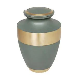 Solid Bronze Brass Cremation Urns Double Toned Adult Brass Urn Metal Most Unique Cross Design Funeral Urn