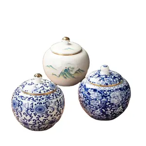Vintage Chinese Style Tea Storage Jars Traditional Ceramic Tea Canister