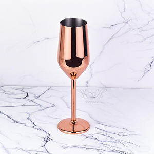 Flûtes à vin et champagne personnalisées en acier inoxydable 304, incassables, à pied, 220 ml, pour cocktails et boissons, design unique et élégant - Product Image 4