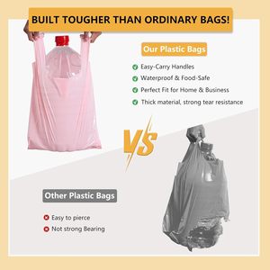 ถุงพลาสติกหัวหม่าเหิงชุน 50 แพ็ค 8.65×12.5 นิ้ว พร้อมหูหิ้ว ถุงเสื้อยืดสำหรับการขายปลีกและการจัดเก็บอาหารแบบหนาพิเศษ - Product Image 4