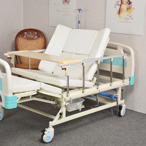 Cama de Enfermería Médica con manivela giratoria <span class=keywords><strong>lateral</strong></span> multifunción, cama de hospital para pacientes con UCI curvada completa, orinal para inodoro, cama de cuidado en el hogar - Product Image 6