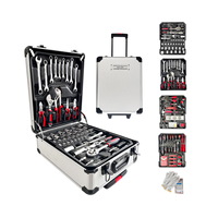 El Mejor Kit de Herramientas de 299 Piezas - Caja de Aluminio, 4 Niveles, Más de 200 Artículos de Ferretería para el Hogar/Taller/Automóvil