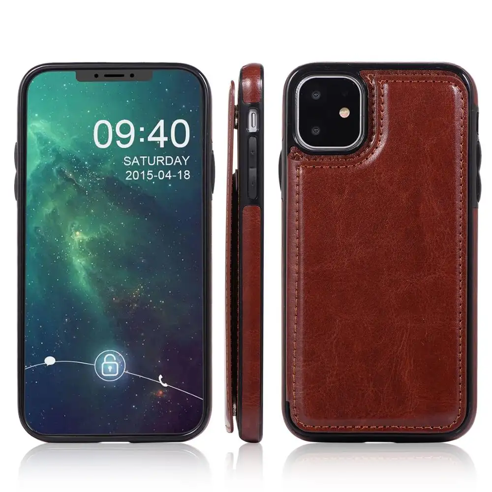 Hot Selling PU Flip Wallet Leather Case voor iPhone 11 pro max Kaarthouders Telefoon Case voor iPhone XS Max XR 11 Cover