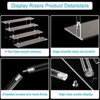 Présentoir professionnel en acrylique, support rond à niveaux durable pour bibelots, organisateur transparent polyvalent pour les boutiques de souvenirs